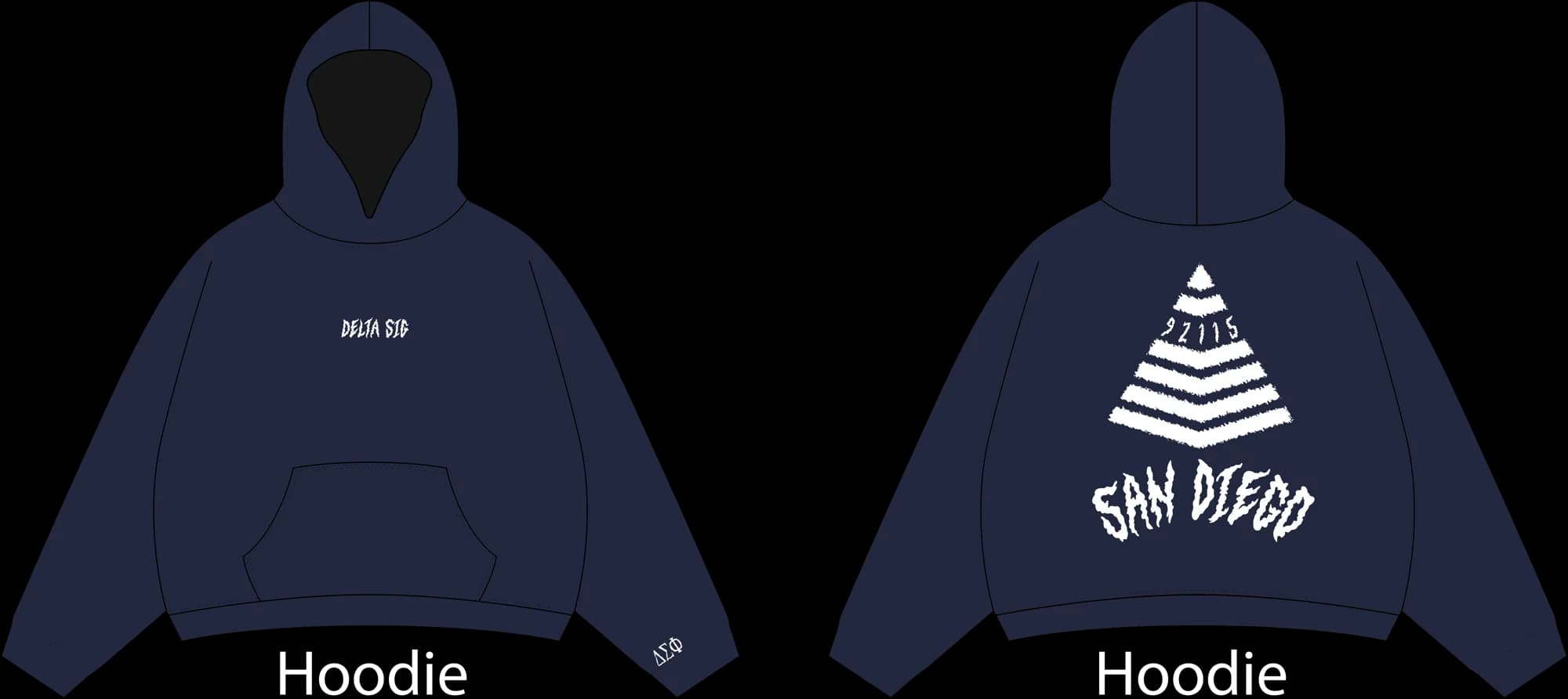 Delta Sig San Diego pyramid hoodie